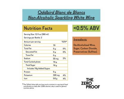 Oddbird Blanc de Blancs Non-Alcoholic Sparkling White Wine