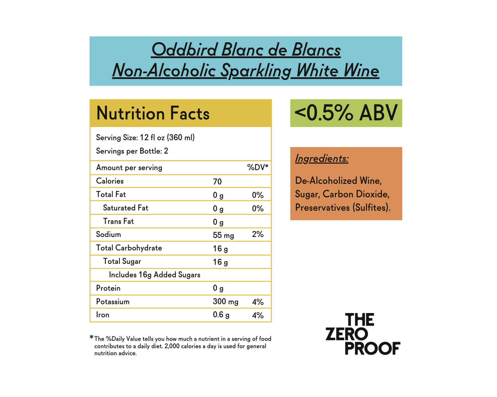Oddbird Blanc de Blancs Non-Alcoholic Sparkling White Wine