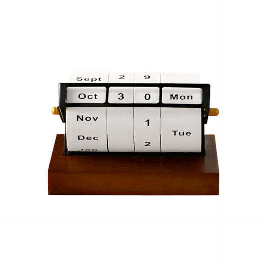 Rotating Wheel Retro Wooden Calendar