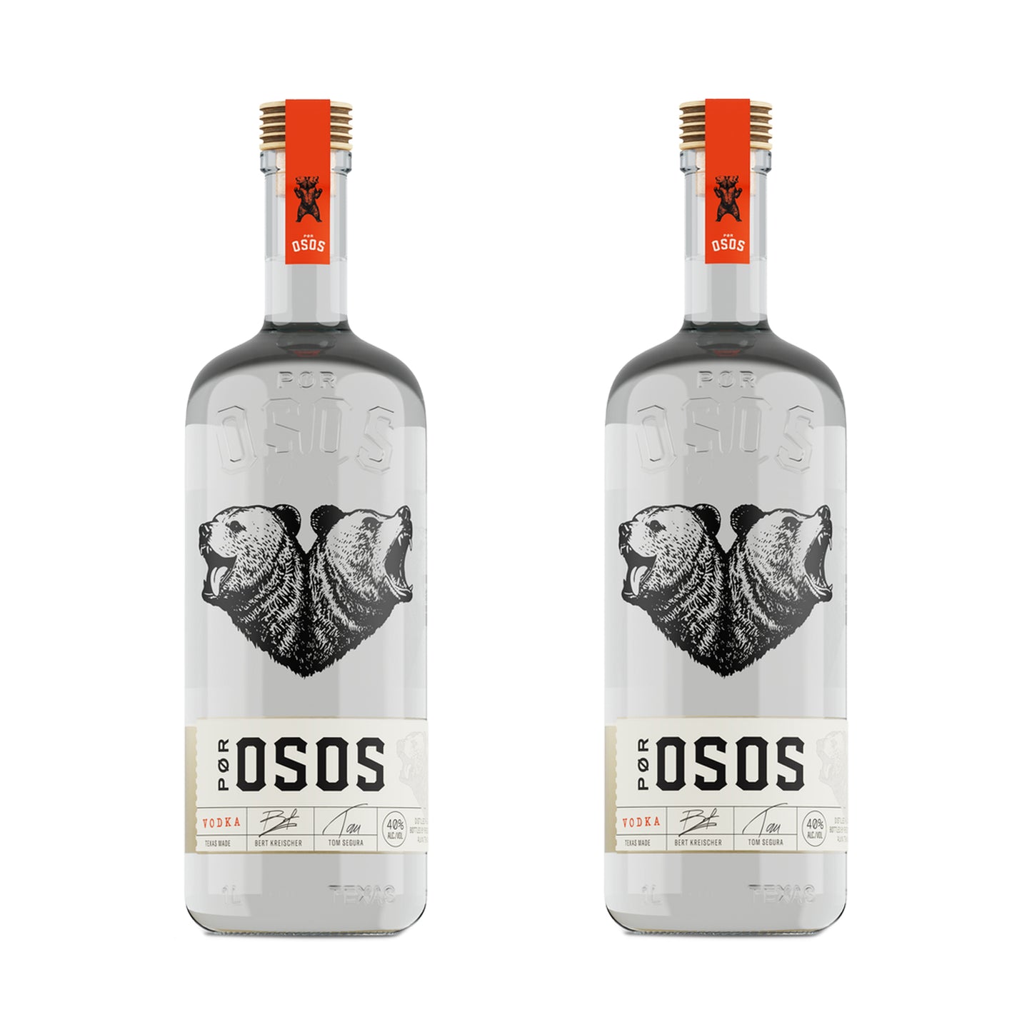 Por Osos 1L Vodka 2 Bottle Set