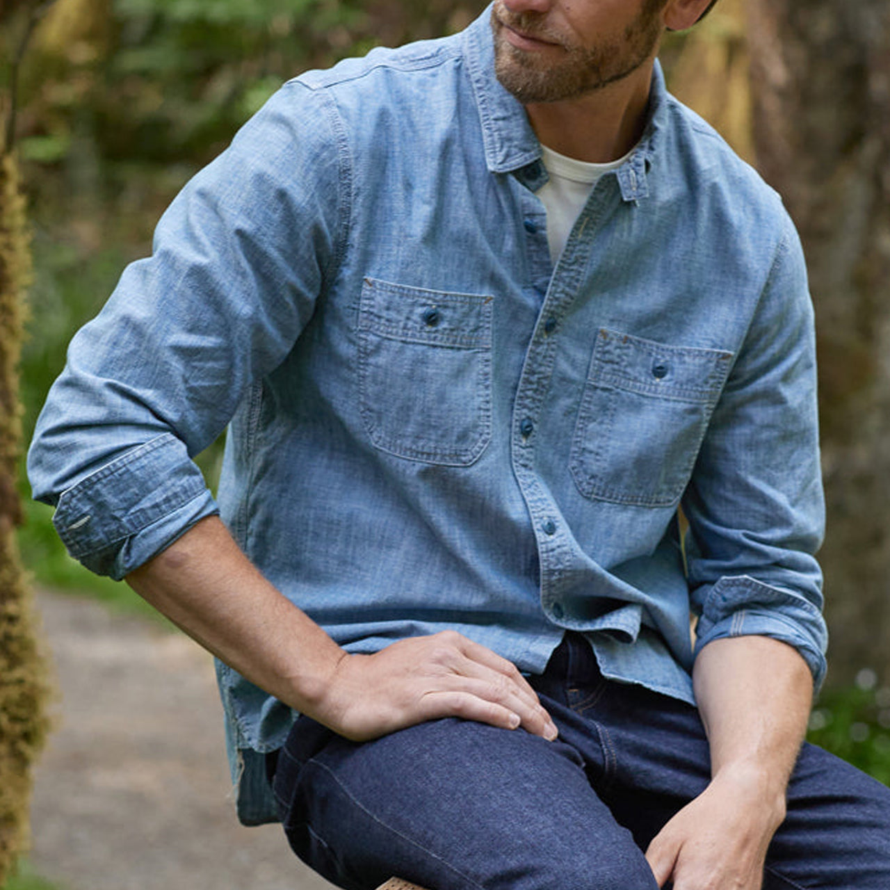 Outerknown Chambray Utility Shirt