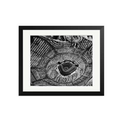 LA Dodgers Stadium Framed Print Black Medium