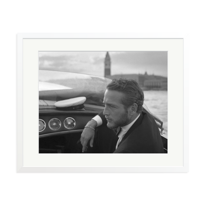 Paul Newman in Venice Framed Print White XL