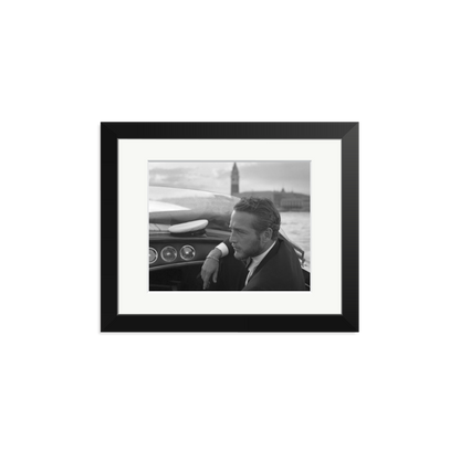 Paul Newman in Venice Framed Print Black Small