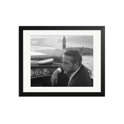 Paul Newman in Venice Framed Print Black Medium