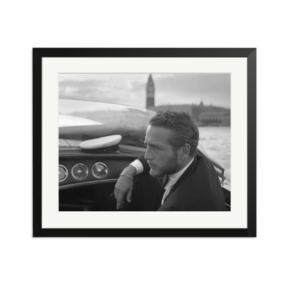 Paul Newman in Venice Framed Print Black Large