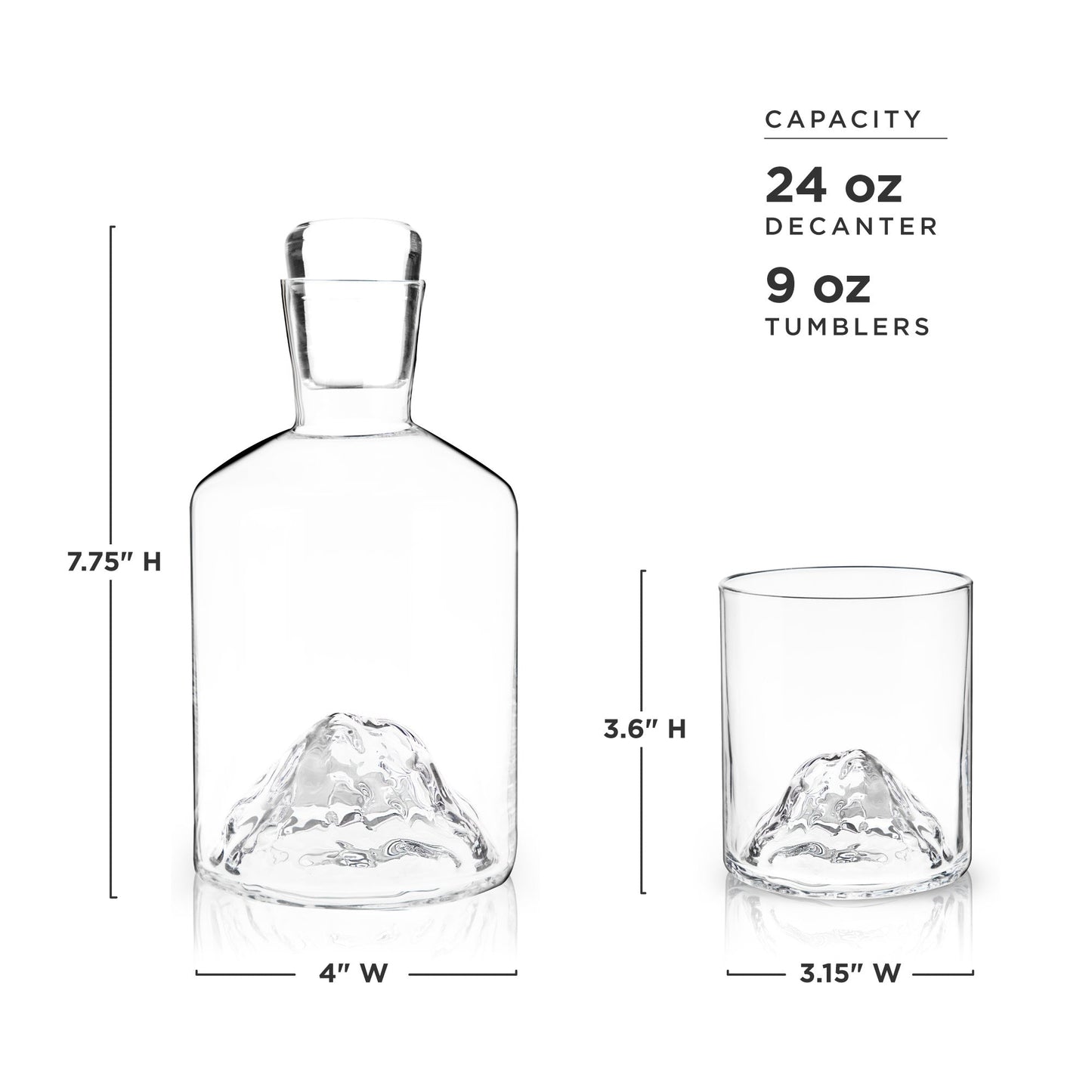 Mountain Crystal Decanter and Tumbler Set