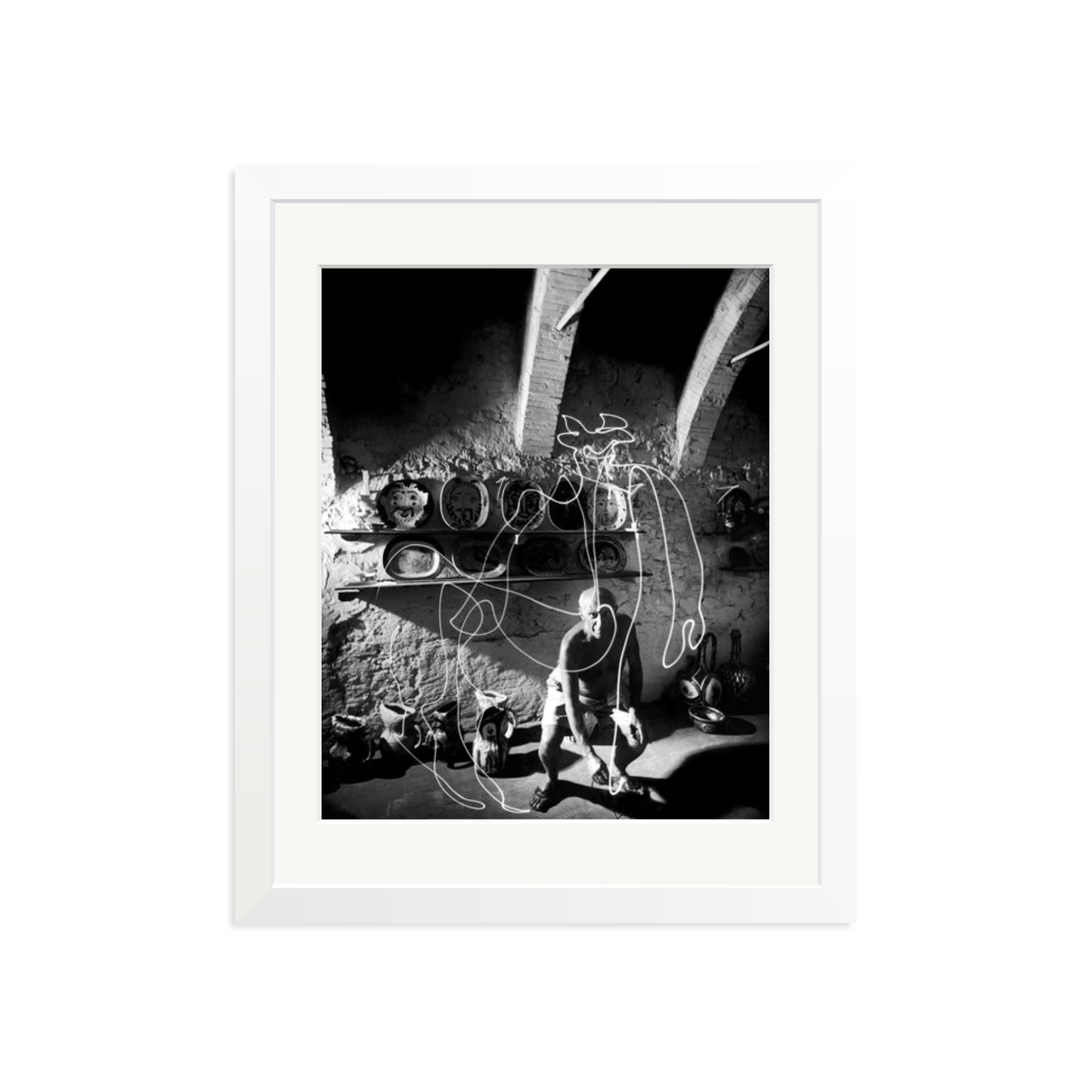 Picasso Painting with Light Framed Print