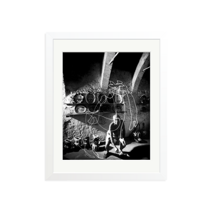 Picasso Painting with Light Framed Print White Medium