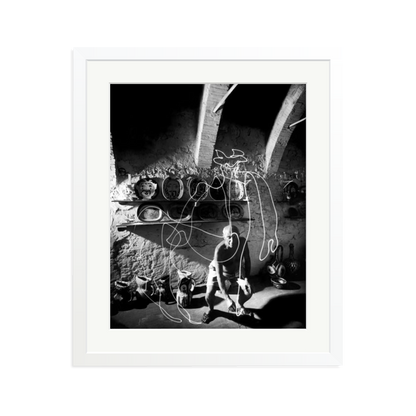 Picasso Painting with Light Framed Print White Large
