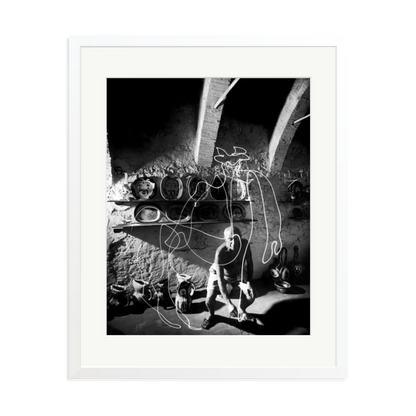 Picasso Painting with Light Framed Print White XL