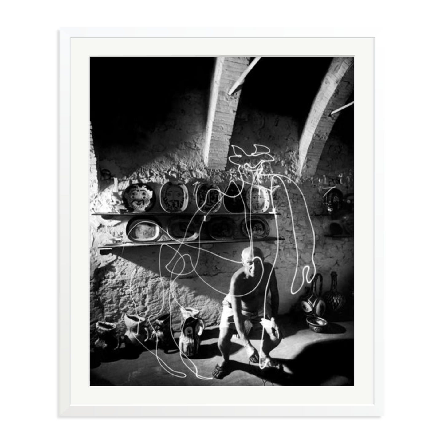 Picasso Painting with Light Framed Print