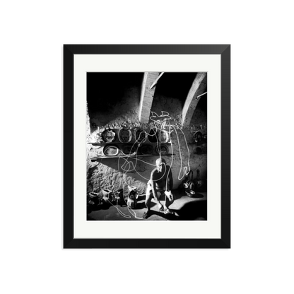 Picasso Painting with Light Framed Print Black Medium
