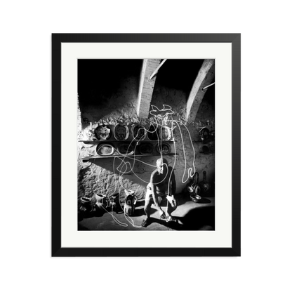 Picasso Painting with Light Framed Print Black Large