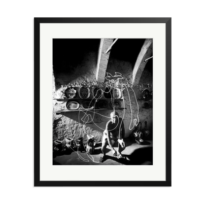 Picasso Painting with Light Framed Print Black XL