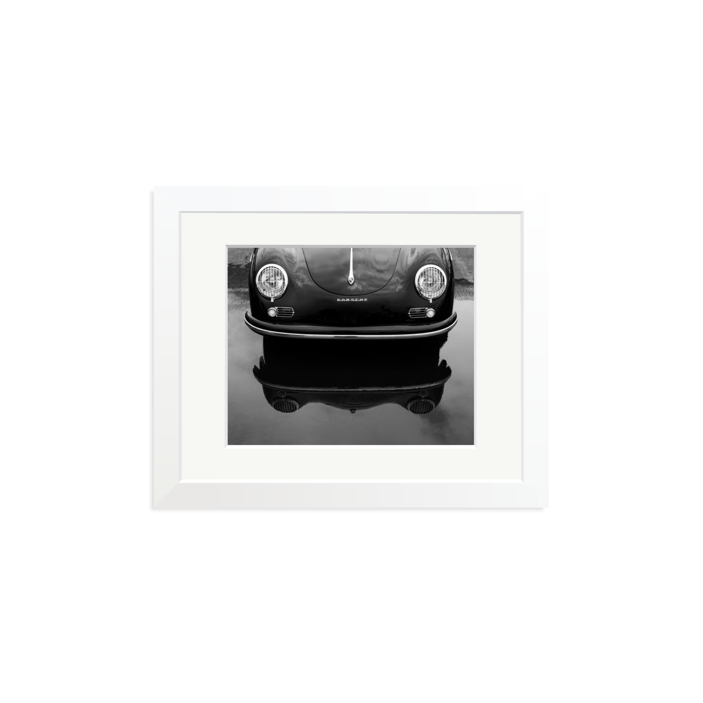 Porsche 356 Nose Framed Print White Small