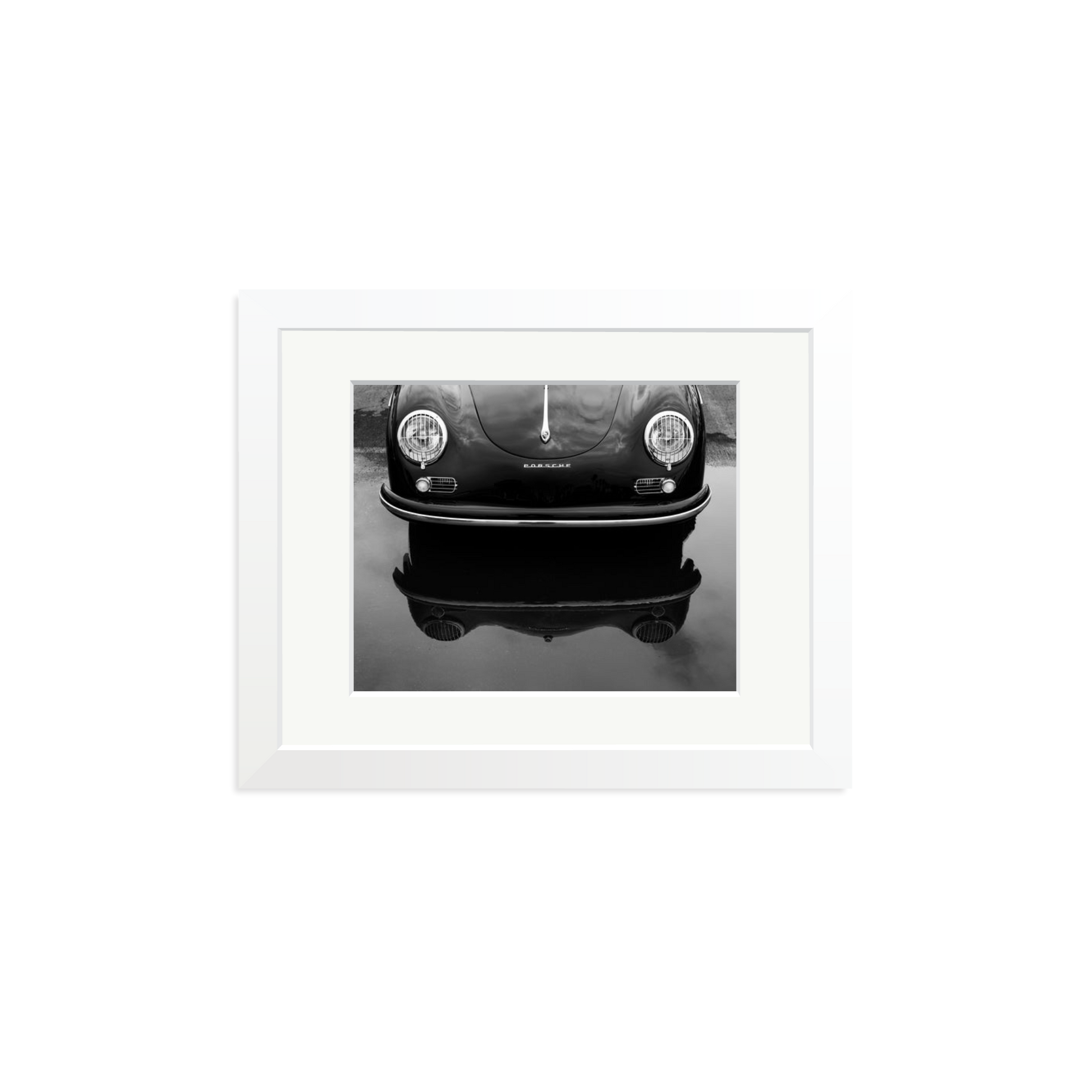 Porsche 356 Nose Framed Print White Small