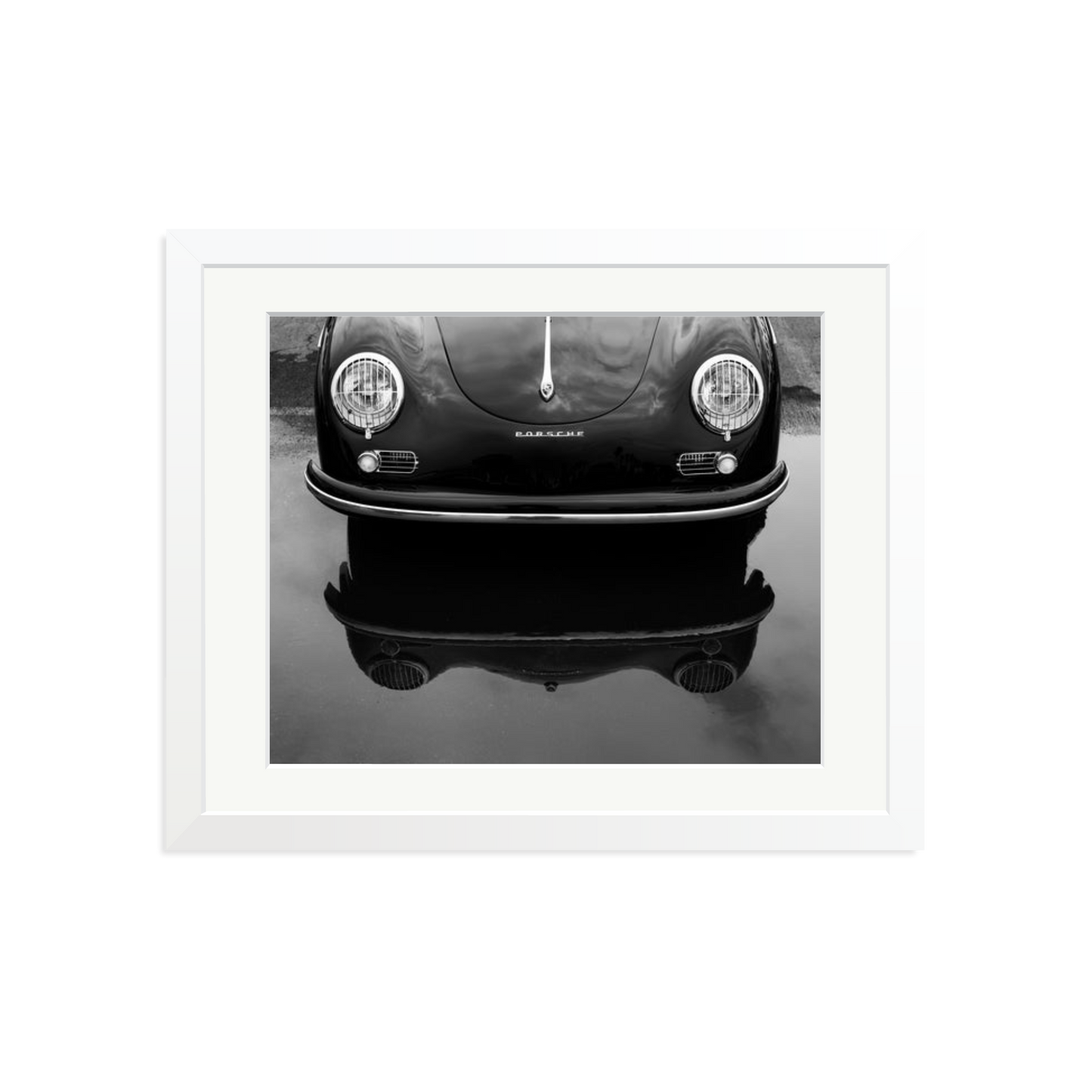 Porsche 356 Nose Framed Print White Medium