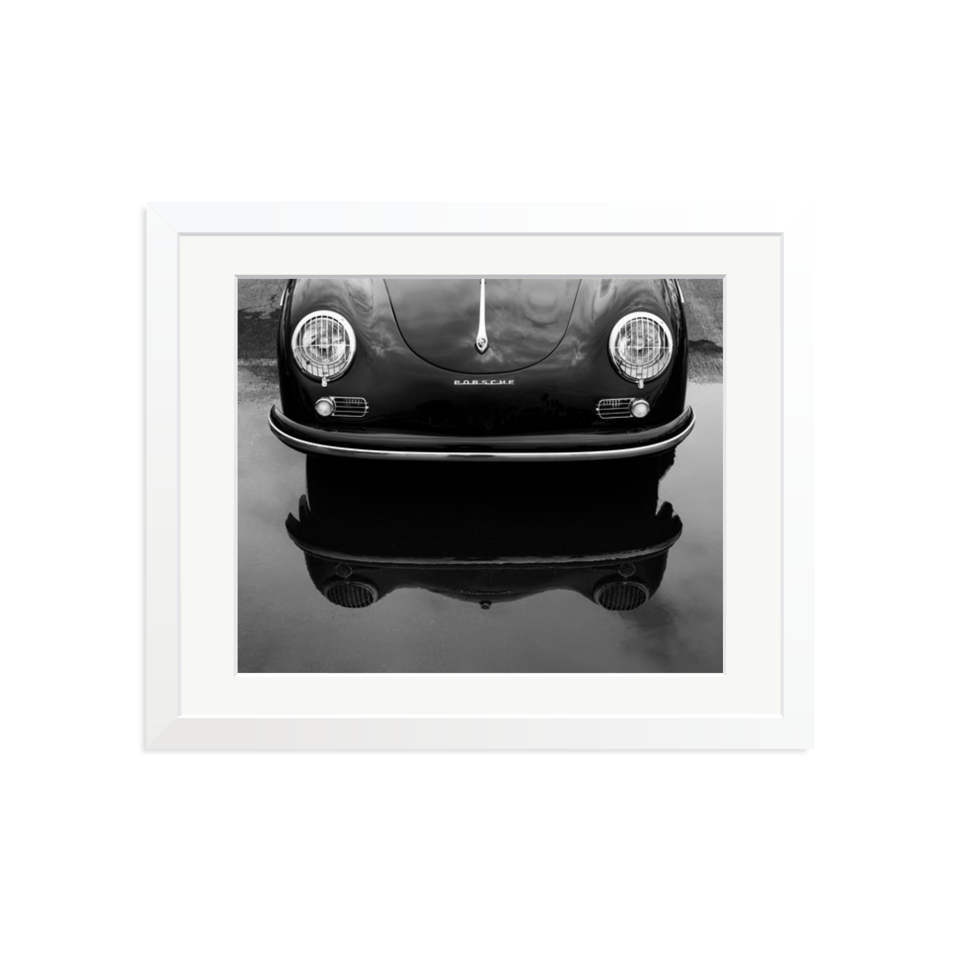 Porsche 356 Nose Framed Print White Medium
