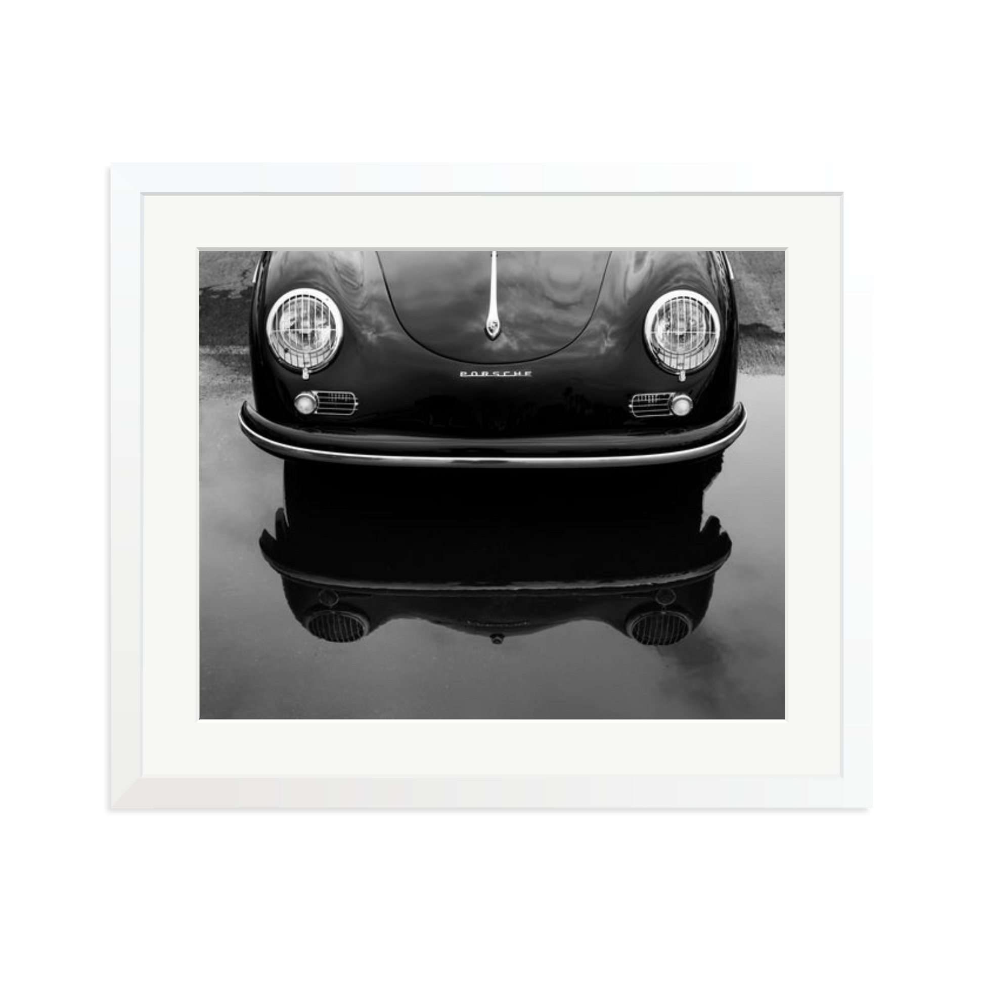 Porsche 356 Nose Framed Print White Large