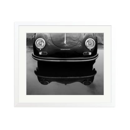 Porsche 356 Nose Framed Print White Large
