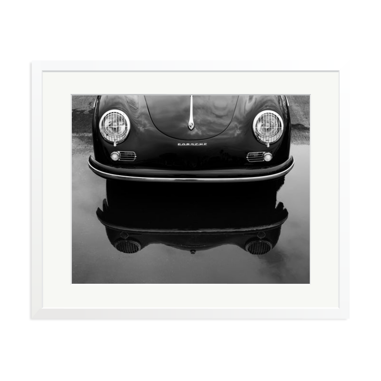 Porsche 356 Nose Framed Print White XL