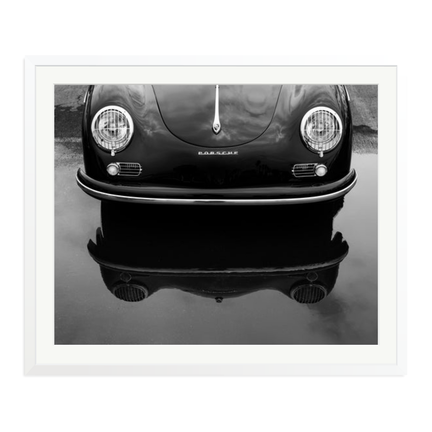 Porsche 356 Nose Framed Print White XXL