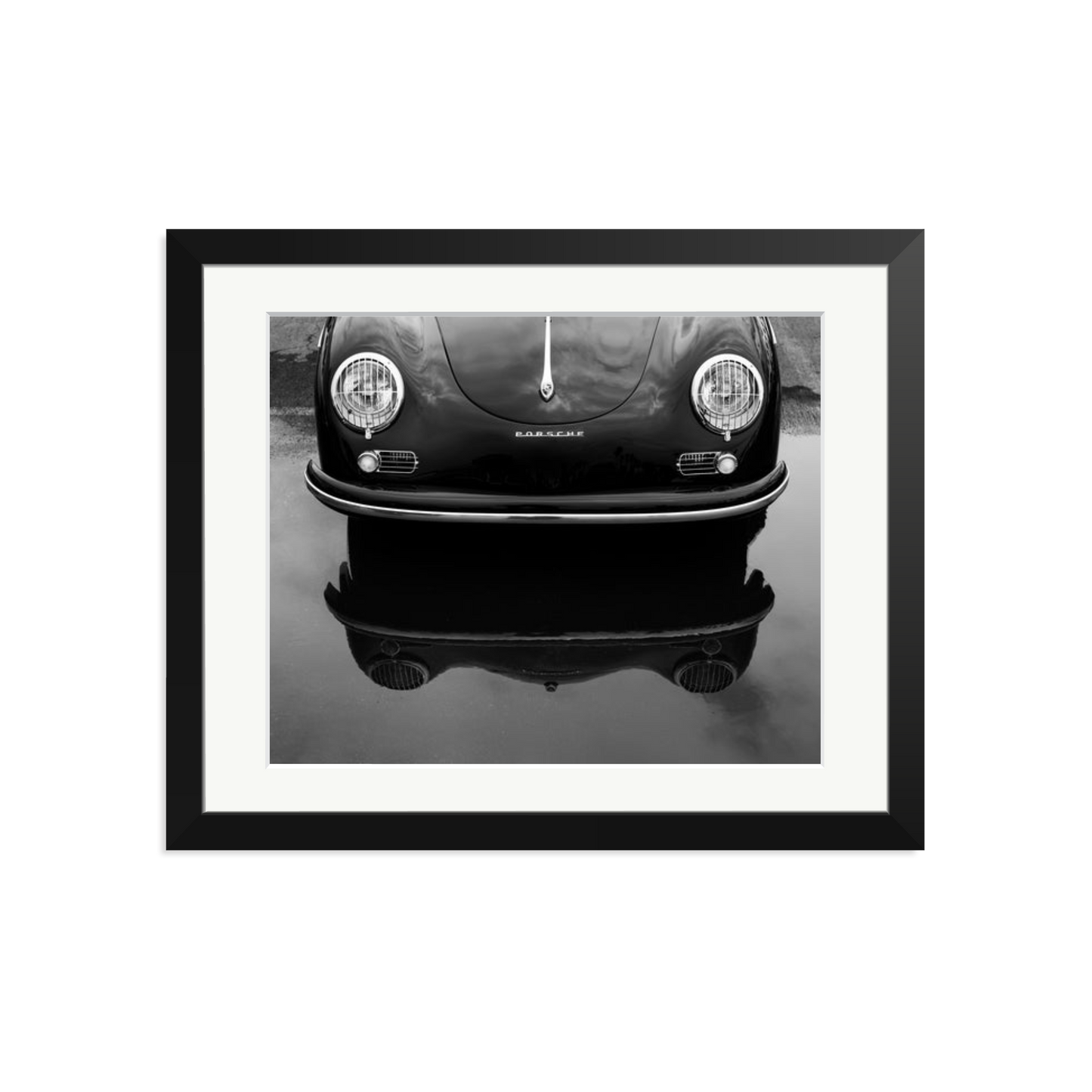 Porsche 356 Nose Framed Print Black Medium