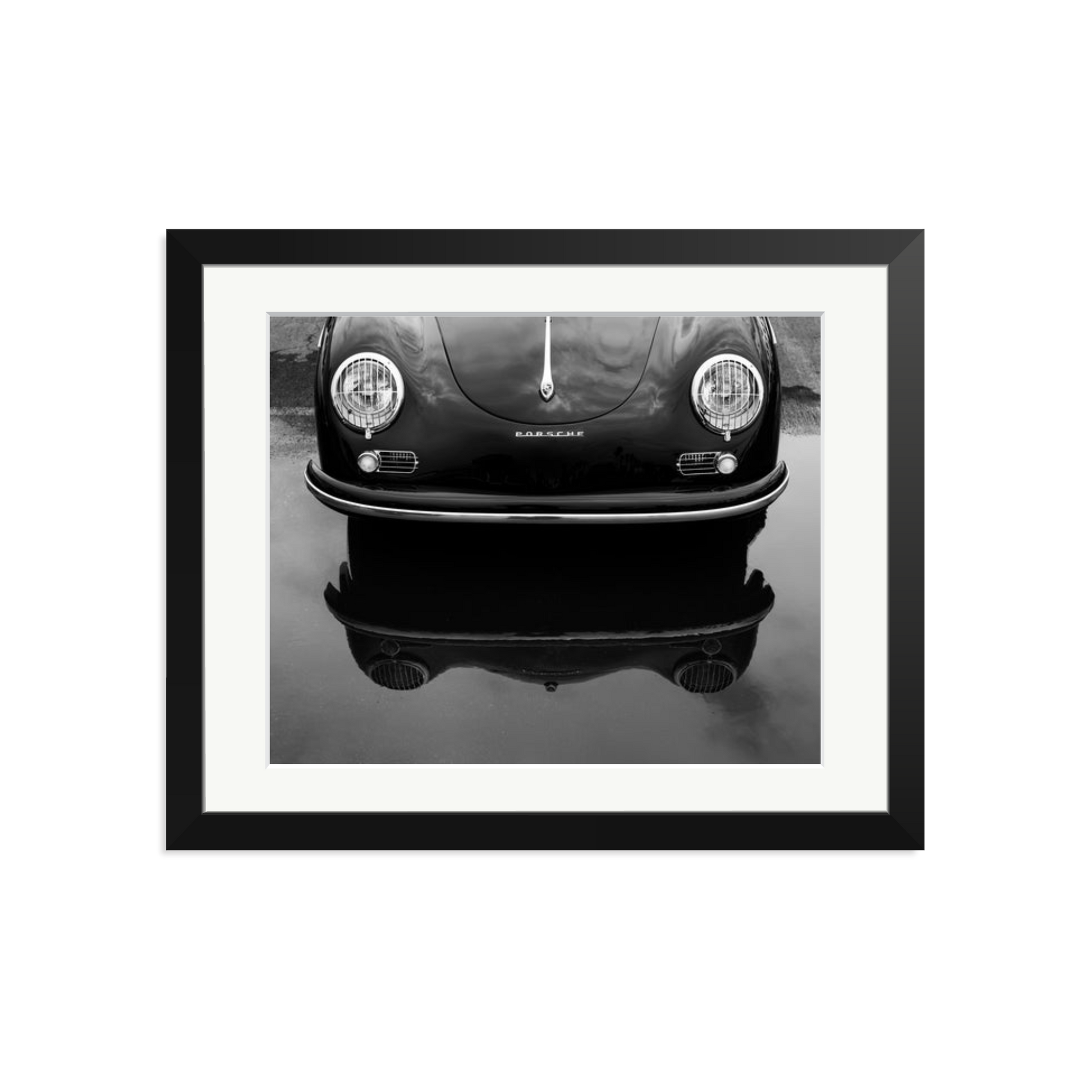 Porsche 356 Nose Framed Print Black Medium