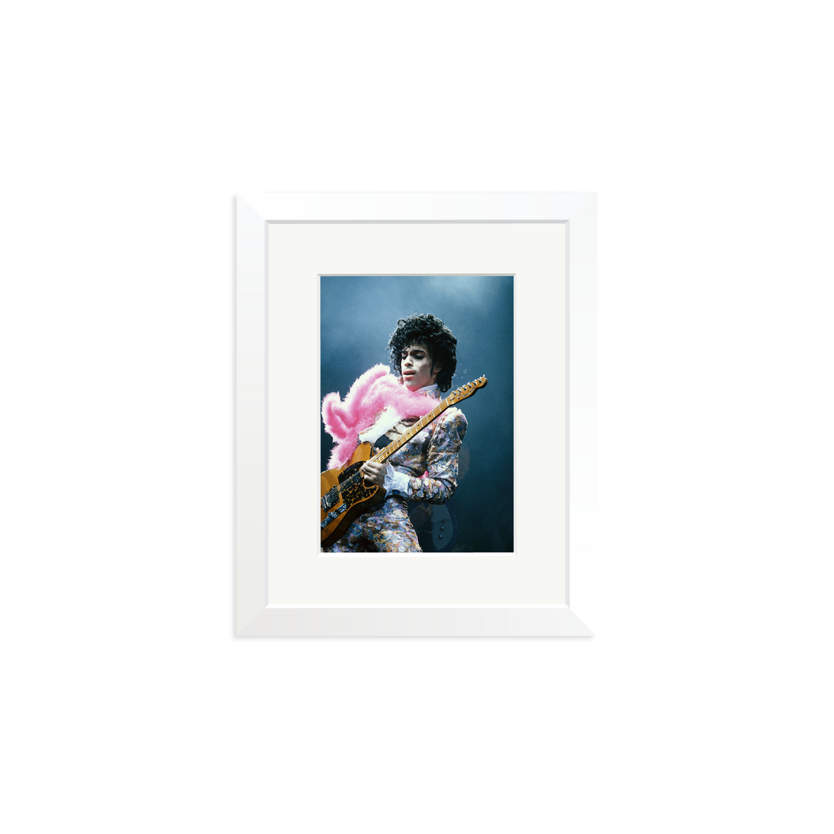 Prince in Los Angeles 1985 Framed Print White Small
