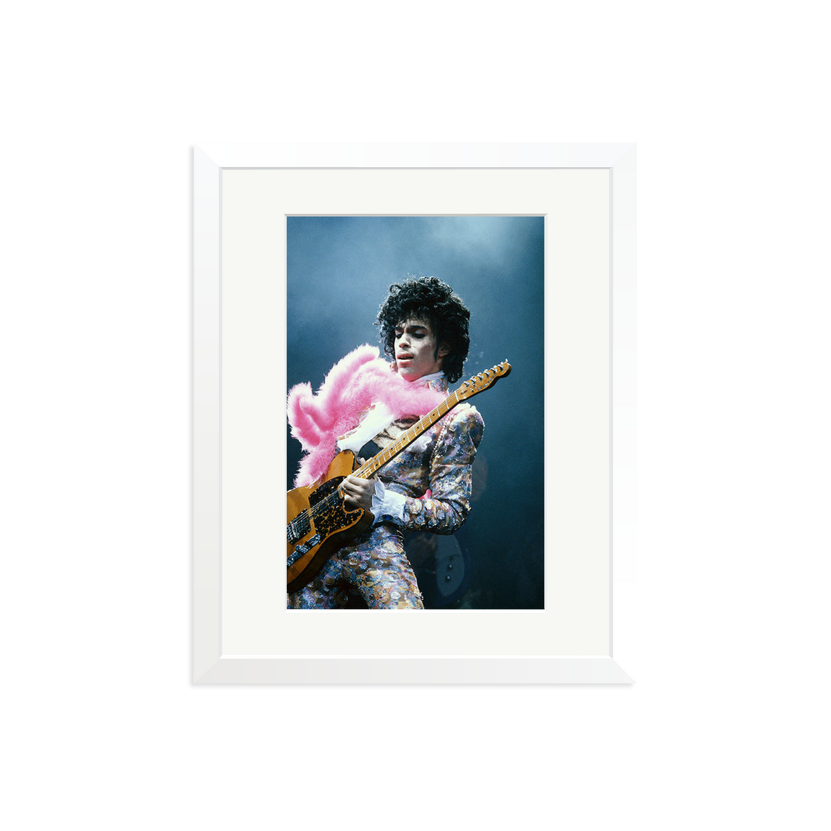 Prince in Los Angeles 1985 Framed Print White Medium