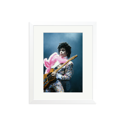 Prince in Los Angeles 1985 Framed Print White Medium