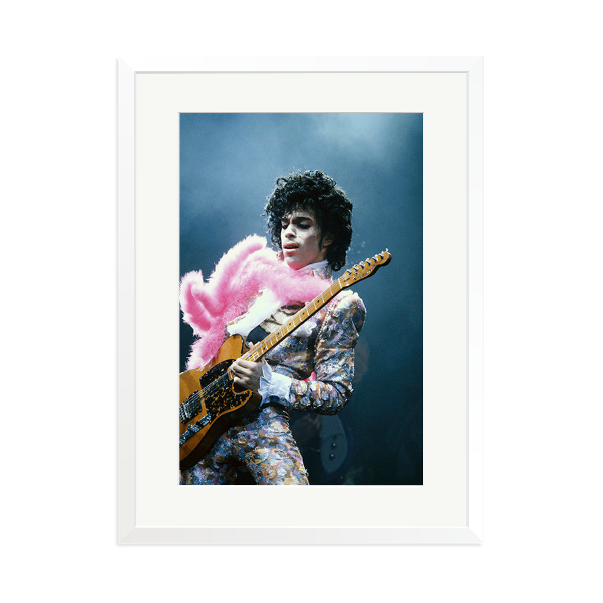 Prince in Los Angeles 1985 Framed Print White XL