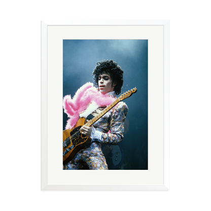 Prince in Los Angeles 1985 Framed Print White XL
