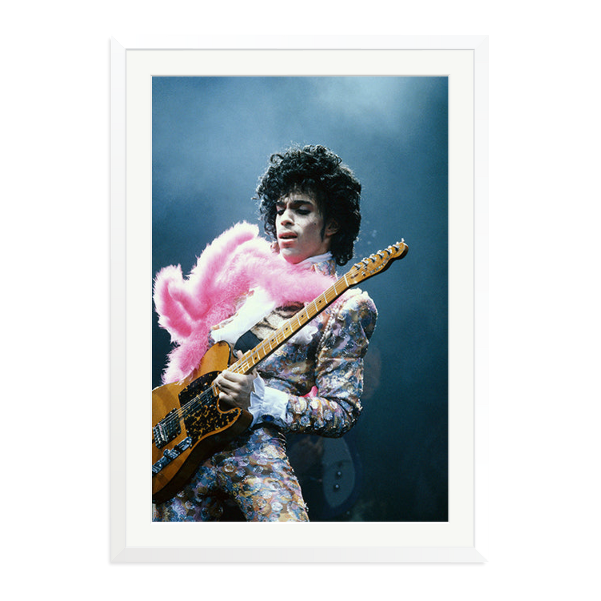 Prince in Los Angeles 1985 Framed Print White XXL