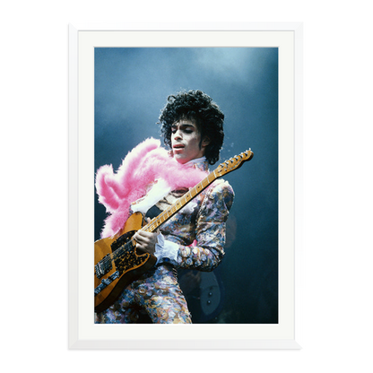 Prince in Los Angeles 1985 Framed Print White XXL
