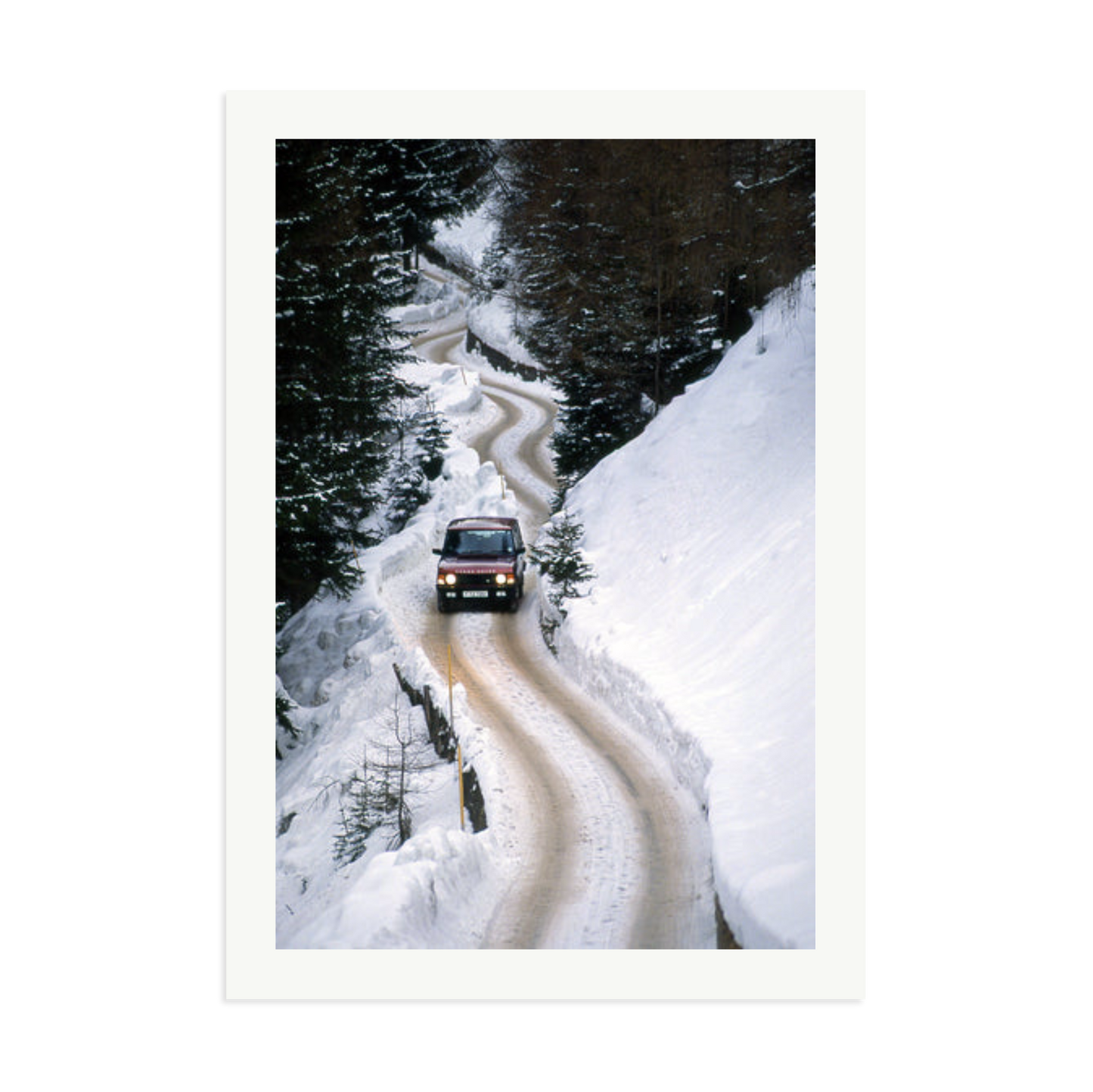 Range Rover Classic in the Alps Framed Print