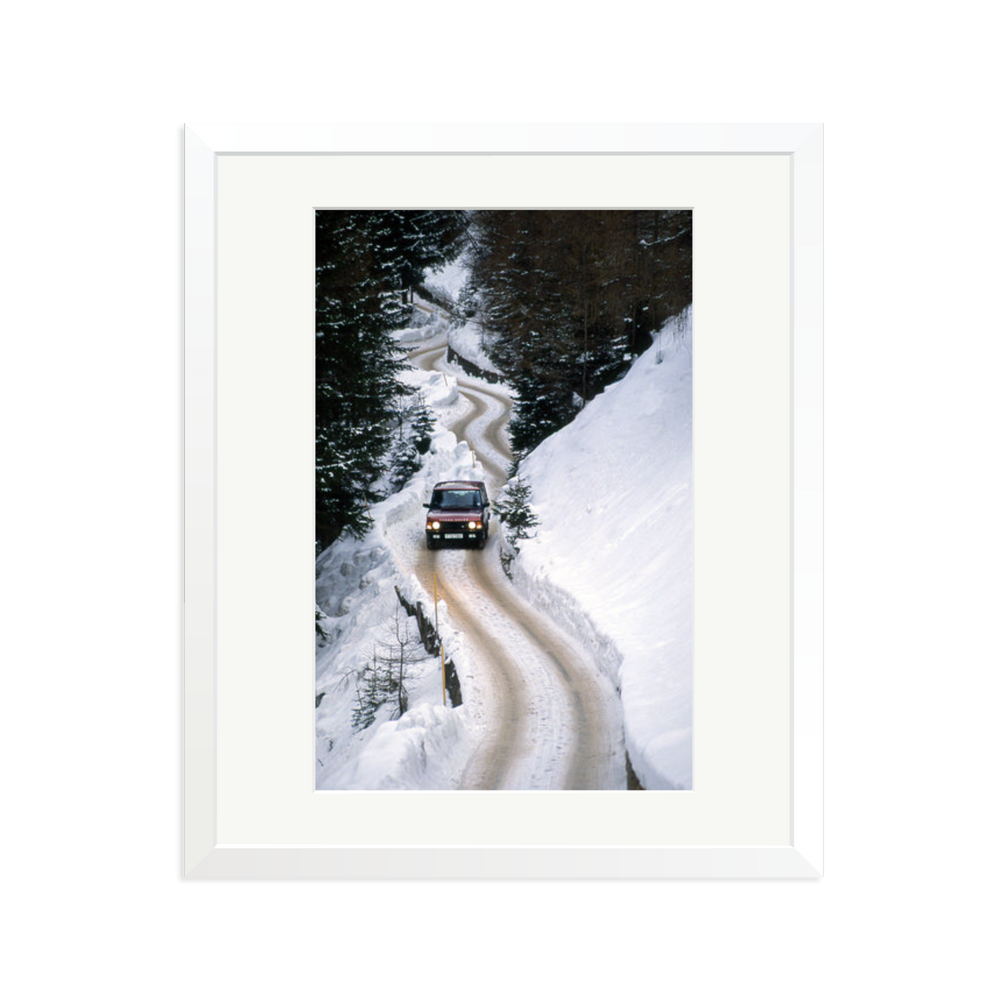Range Rover Classic in the Alps Framed Print
