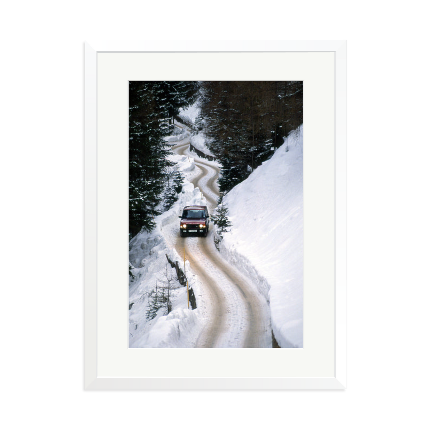 Range Rover Classic in the Alps Framed Print