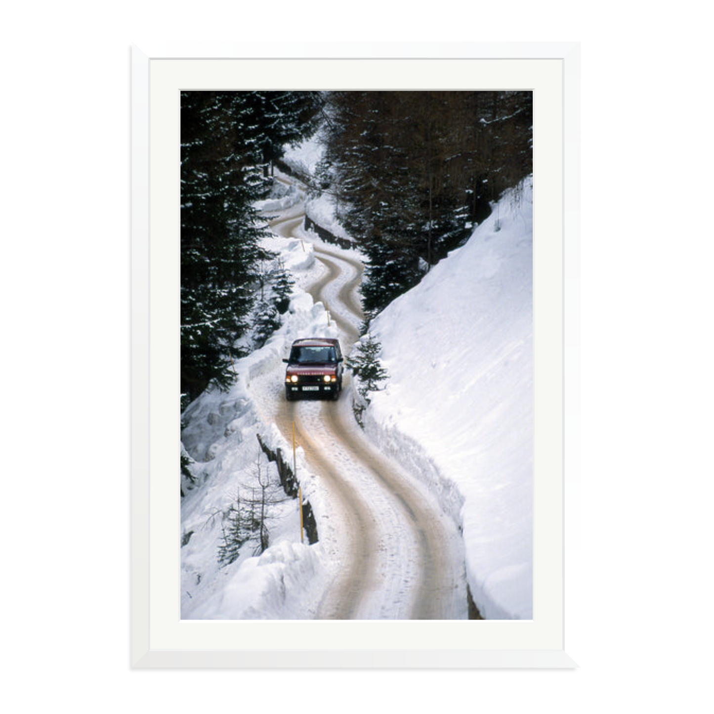 Range Rover Classic in the Alps Framed Print