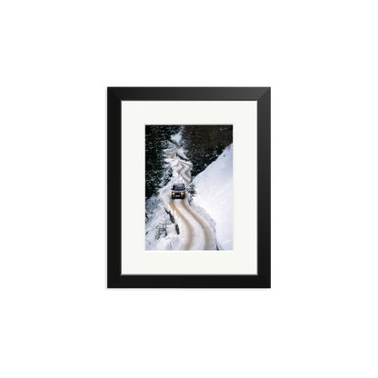 Range Rover Classic in the Alps Framed Print Black Small
