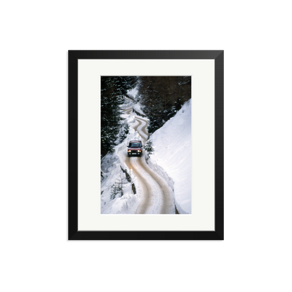 Range Rover Classic in the Alps Framed Print Black Medium