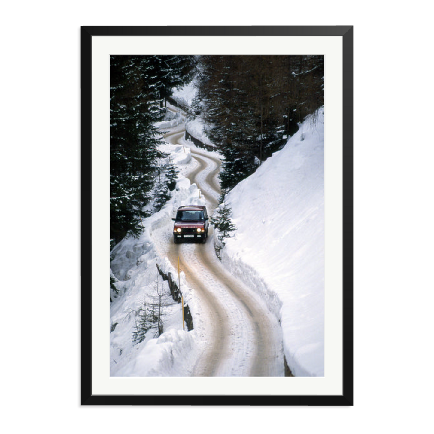 Range Rover Classic in the Alps Framed Print