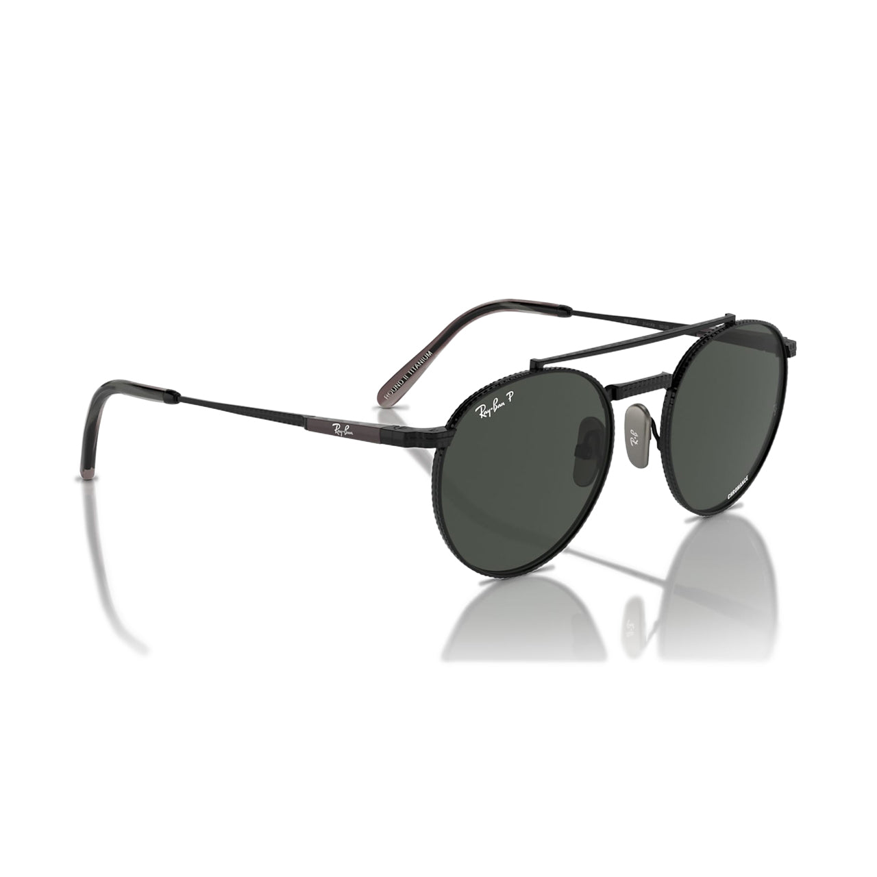 Ray Ban Unisex Round II Titanium Polarized Sunglasses