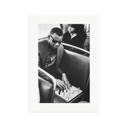 Ray Charles Playing Chess Framed Print