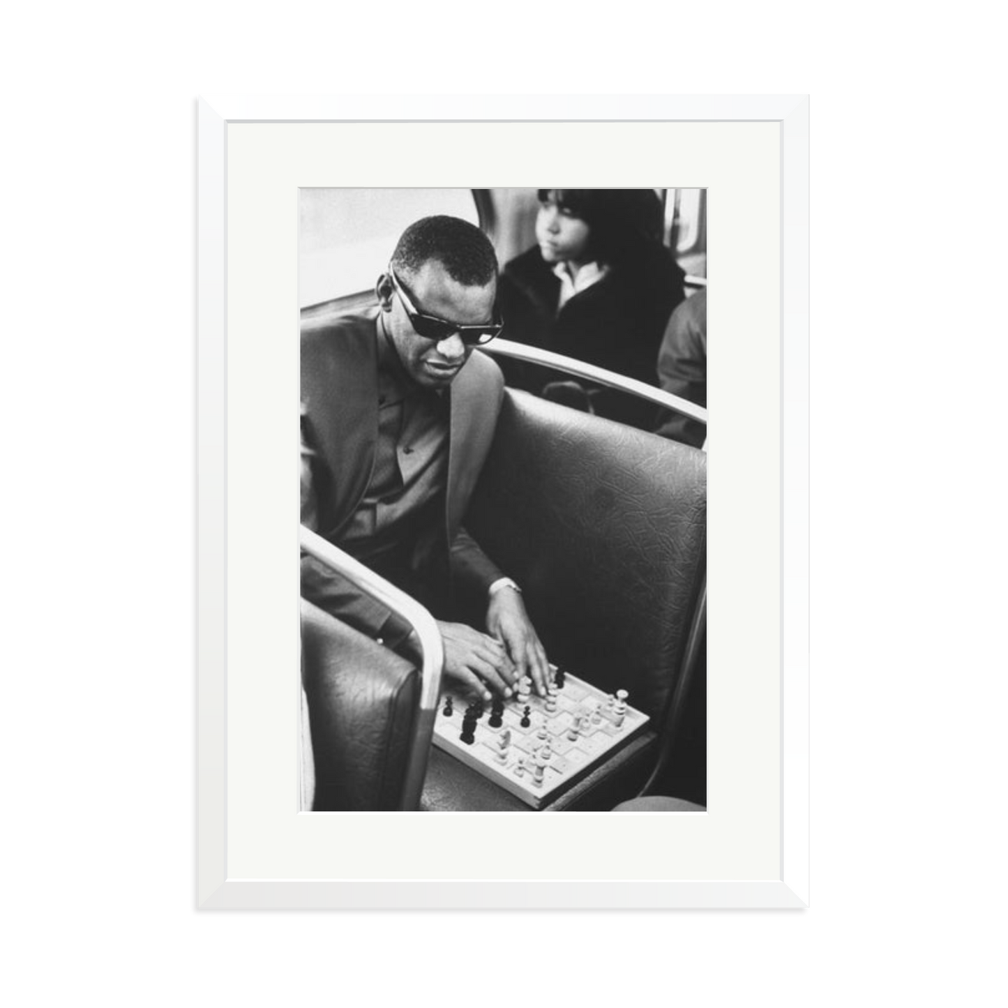 Ray Charles Playing Chess Framed Print
