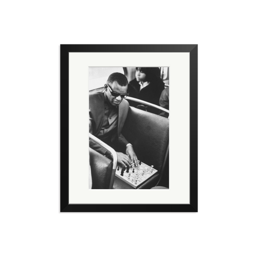 Ray Charles Playing Chess Framed Print