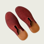Mr. Grumpy Leather Slippers - Red Wine