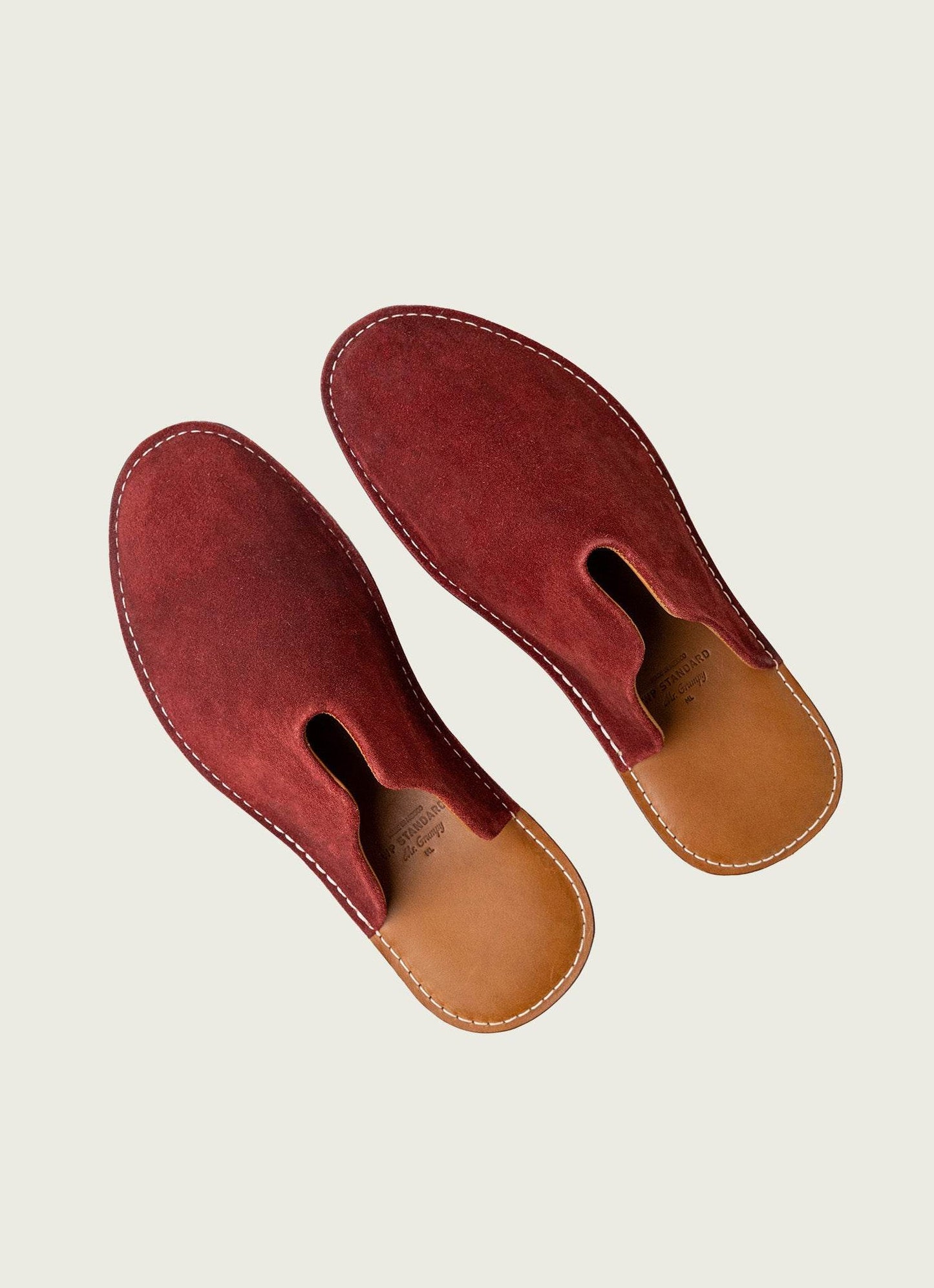 Mr. Grumpy Leather Slippers Red Wine