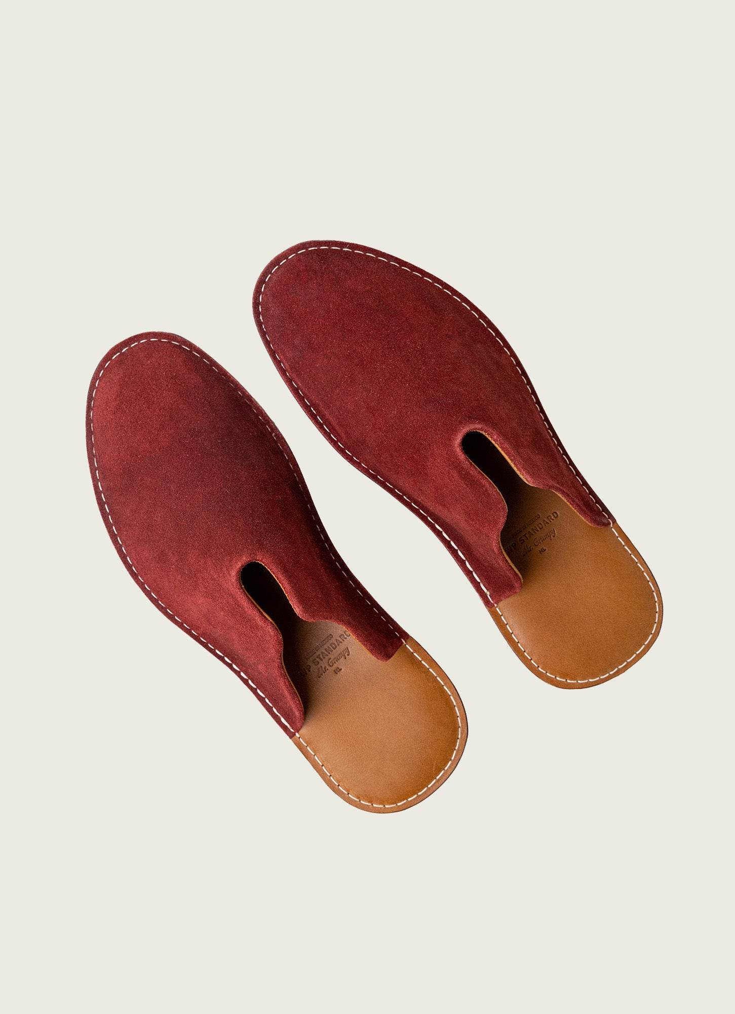 Mr. Grumpy Leather Slippers Red Wine